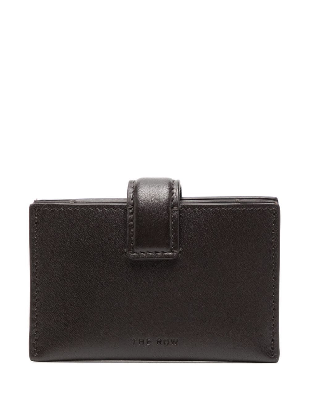 Shop The Row Logo-debossed Leather Cardholder In Brown