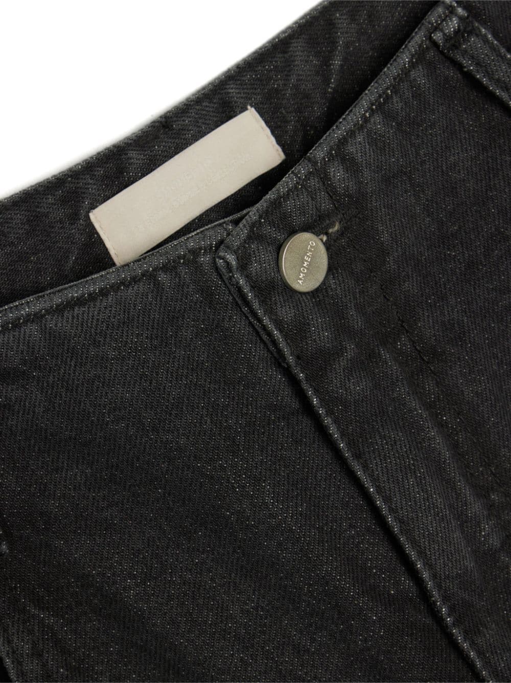Shop Amomento Knee-length Denim Shorts In Black