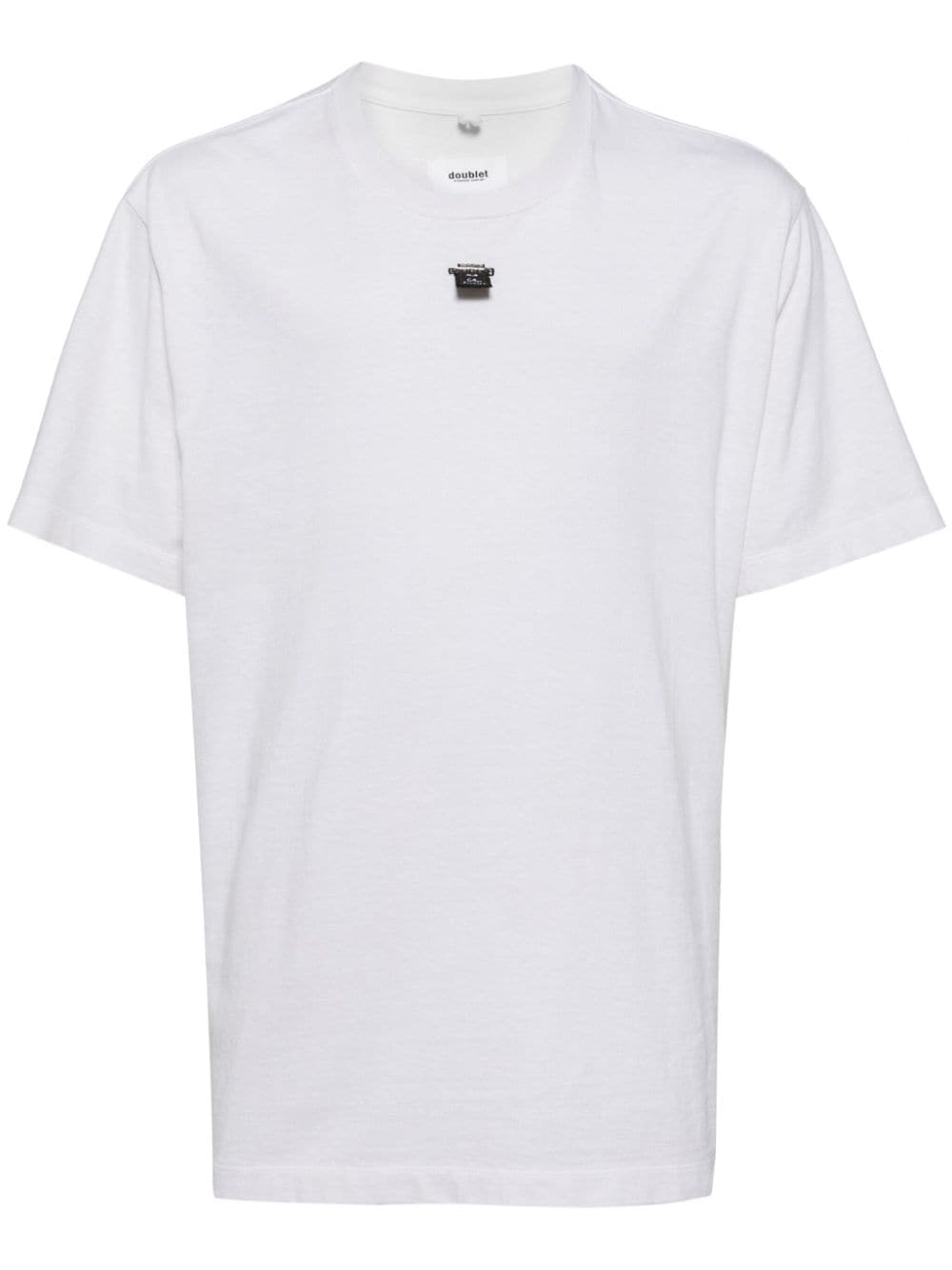 Doublet Sd Card-appliqué Cotton T-shirt In White