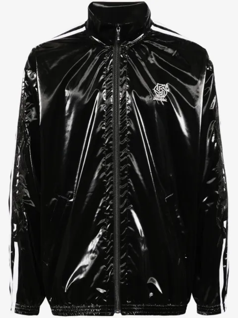 Doublet patent-finish track jacket