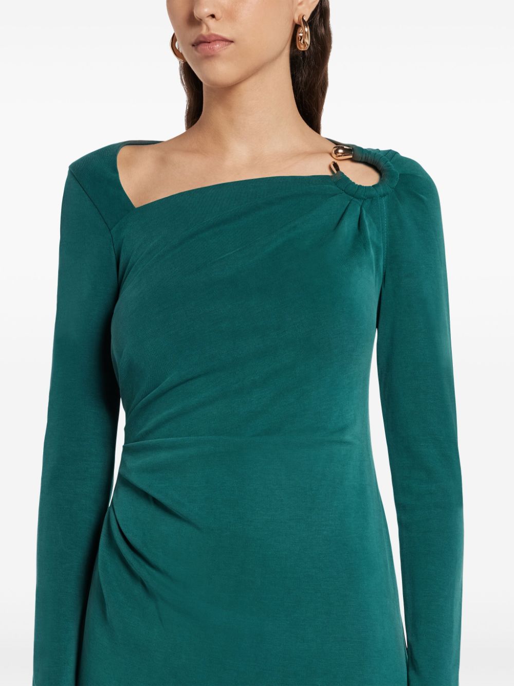 Shop Acler Gathered-detail Midi Dress In Green