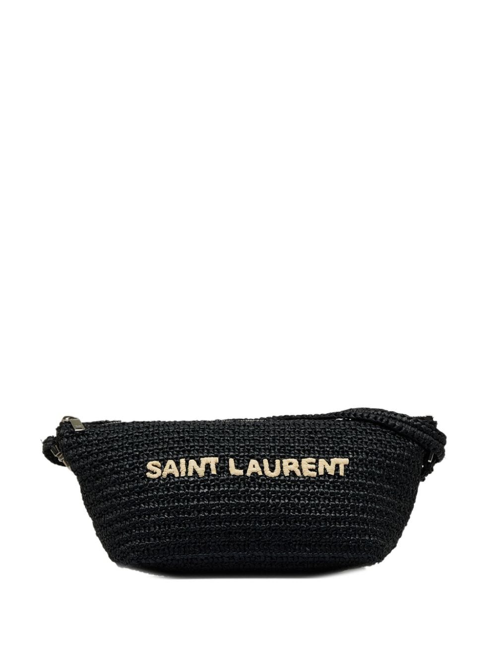 Pre-owned Saint Laurent 2021-2023 Le Raffia Shoulder Bag In Black