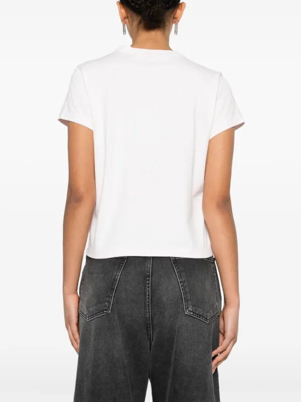 Alexander Wang スローガン クロップド Tシャツ | ピンク | FARFETCH JP