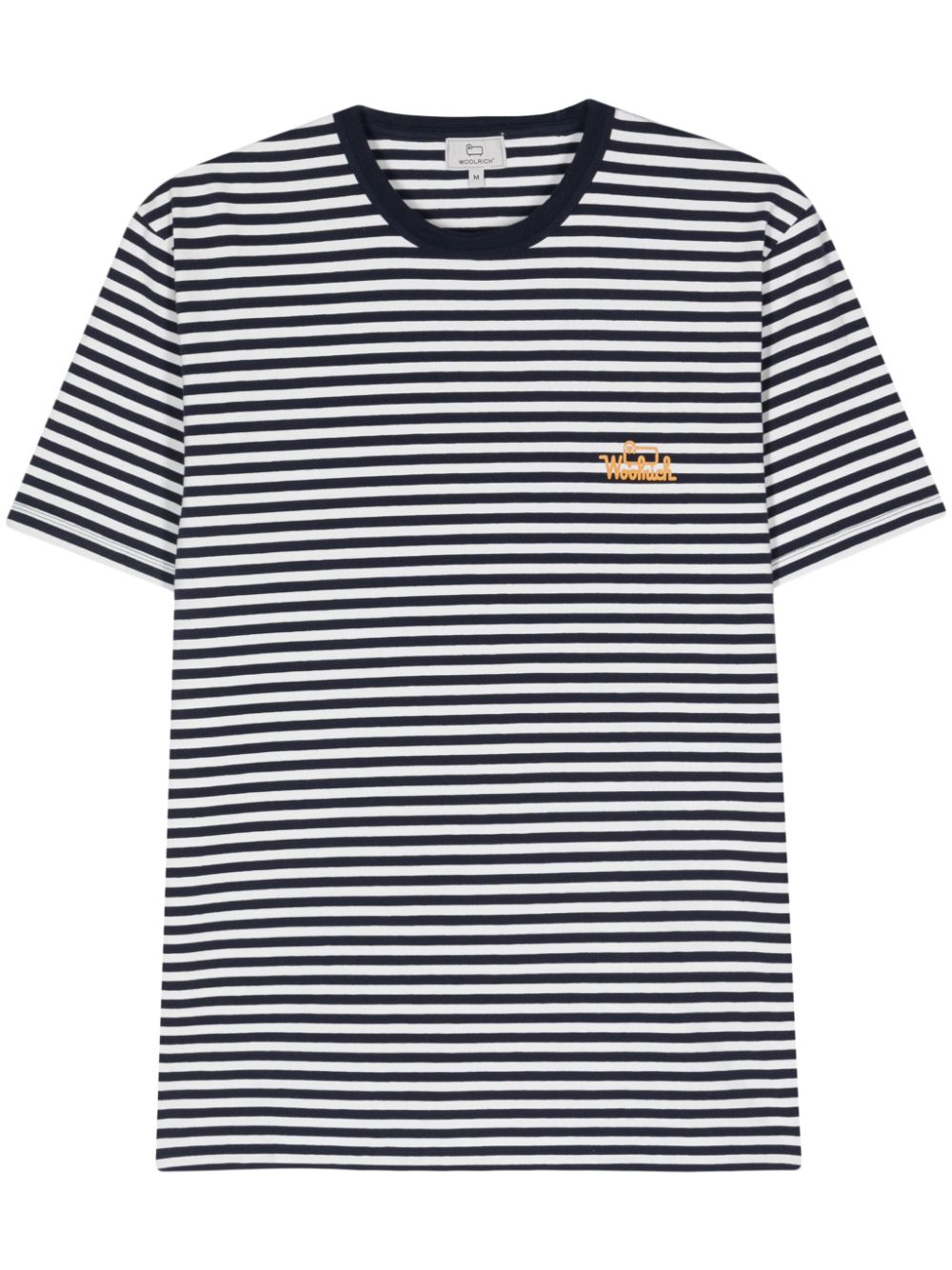 Shop Woolrich Logo-print Striped T-shirt In Blue