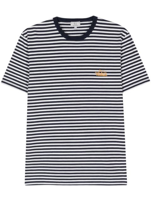 Woolrich logo-print striped T-shirt