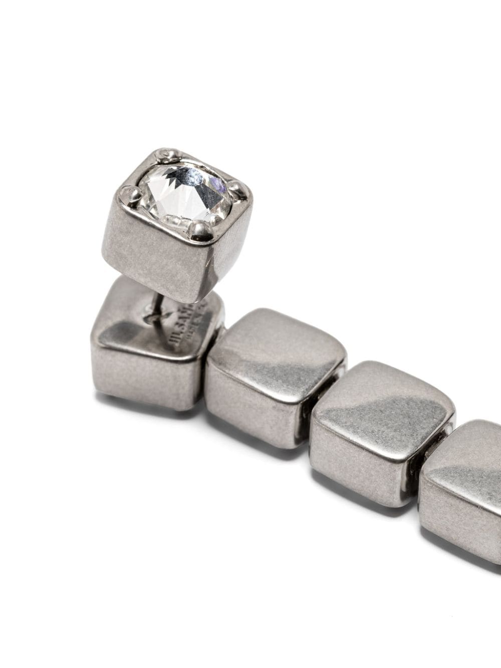 Shop Jil Sander Swarovski Crystal-embellished Dangle Earrings In Silver