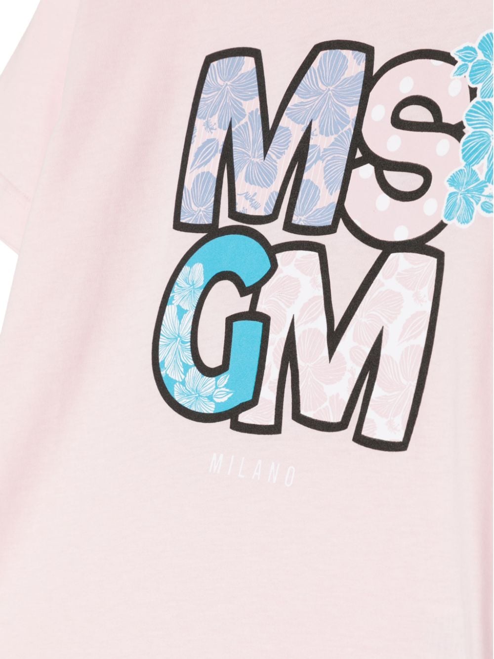 MSGM Kids Katoenen T-shirt met logoprint Roze