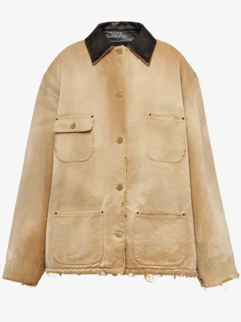 Prada distressed canvas jacket