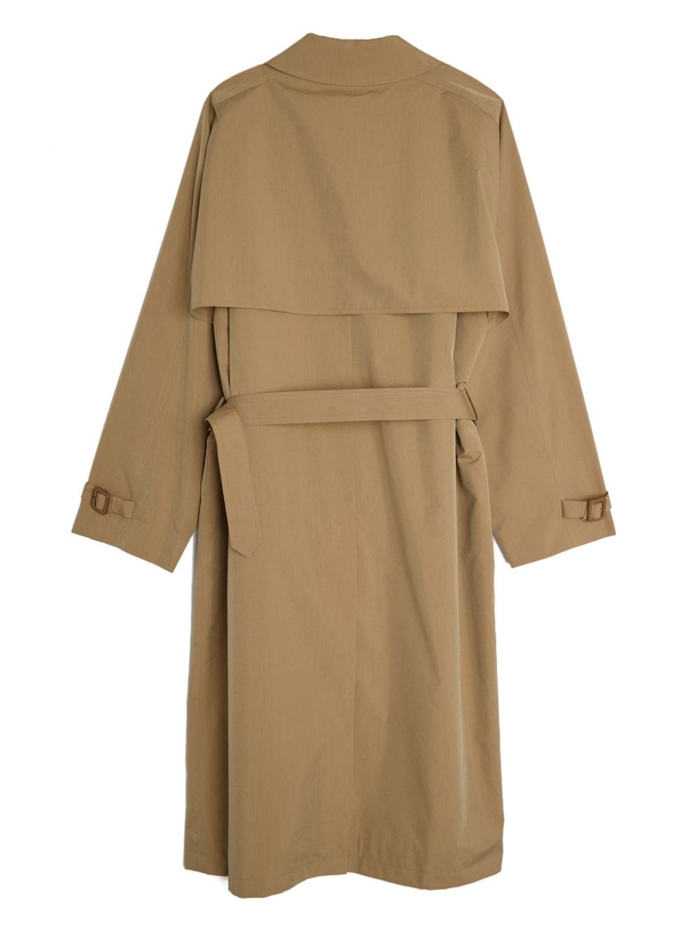 Shop Auralee Belted Trench Coat In Brown