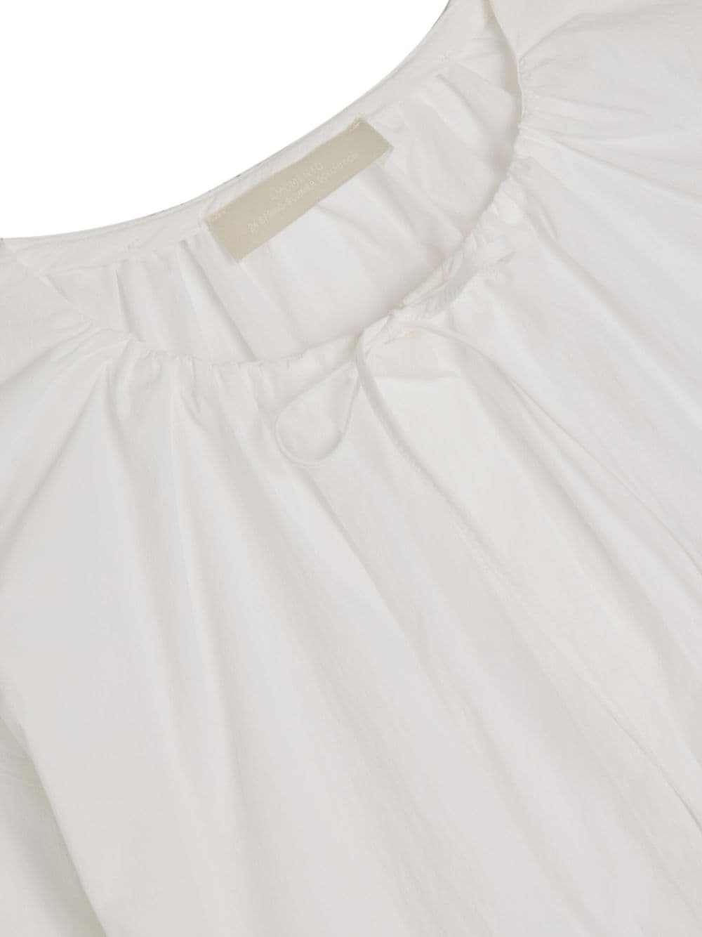 Shop Amomento Drawstring Cotton Blouse In White
