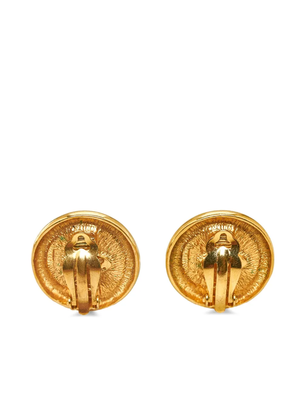 CHANEL Pre-Owned CC button clip-on earrings - Goud