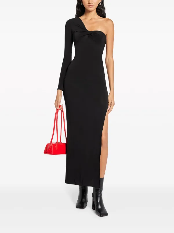 Courrèges one-shoulder Maxi Dress | Black | FARFETCH GE