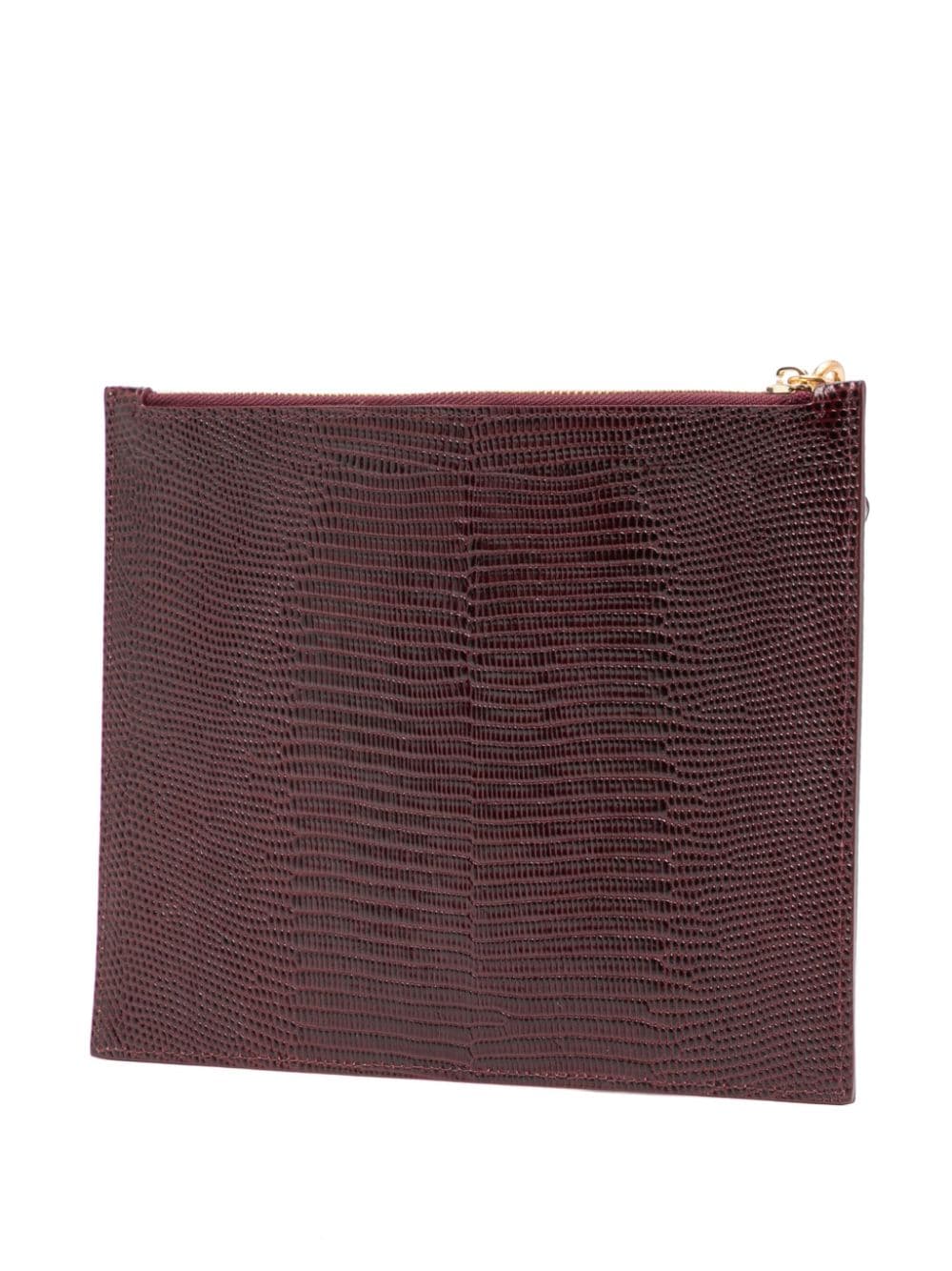 Shop Tammy & Benjamin Lane Leather Clutch Bag In Red