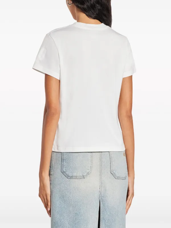 Tシャツ・カットソー COURREGES Woman T-Shirt White 125JTS184JS0107 0001 Logo cotton jersey T-shirt in white - Courreges | Mytheresa
