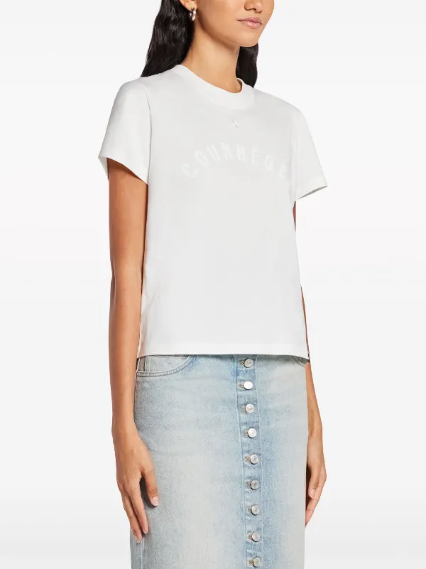 【送料&関税込】CourrA¨ges Cotton T-shirt Courrèges Ac Straight Cotton T-shirt | White | FARFETCH