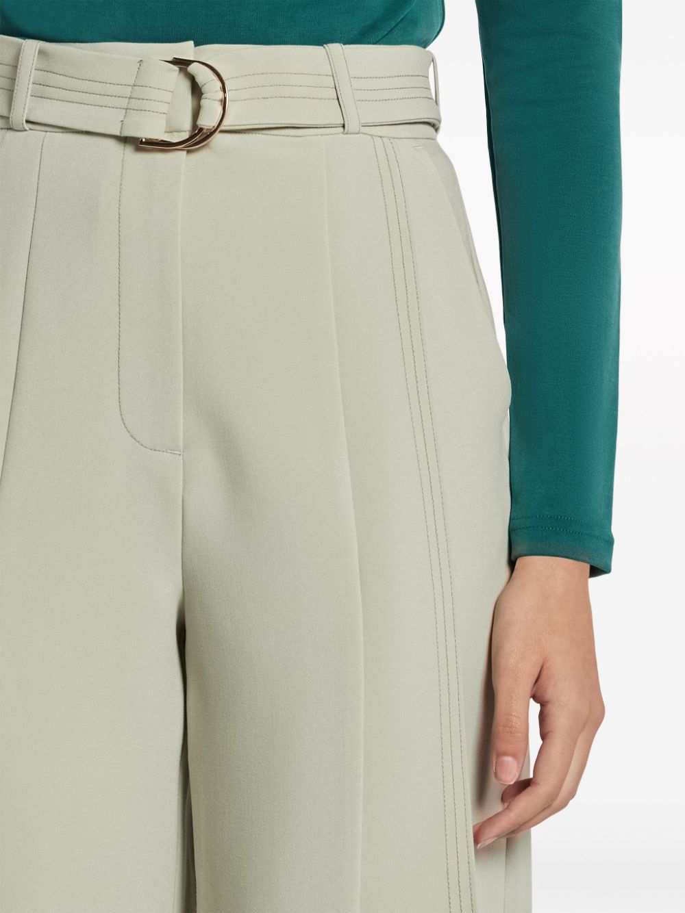 Shop Acler Braeside Belted Trousers In Green