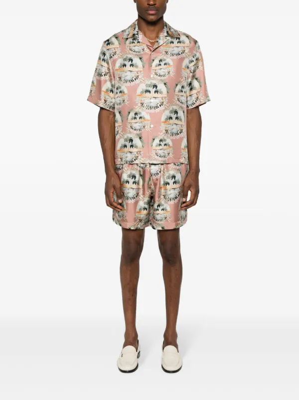 大人気★【AMIRI】シルク ショートパンツ AMIRI グラフィック シルクショートパンツ | ピンク | FARFETCH JP
