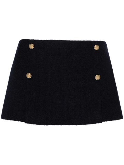 Miu Miu pleat-detail tweed skirt Women