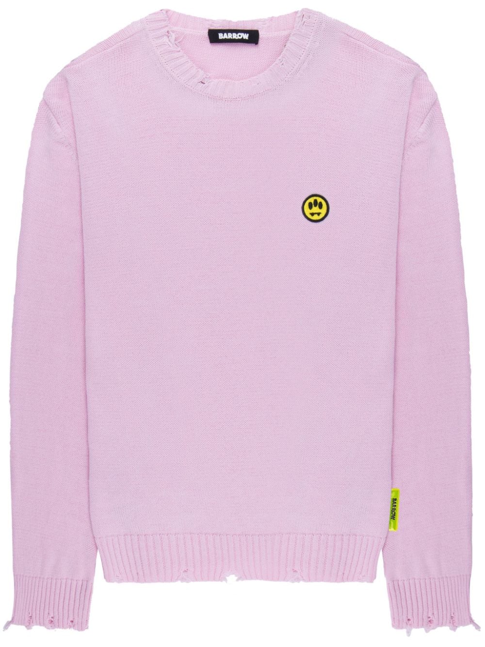 Barrow Logo-embroidered Cotton Jumper In Pink