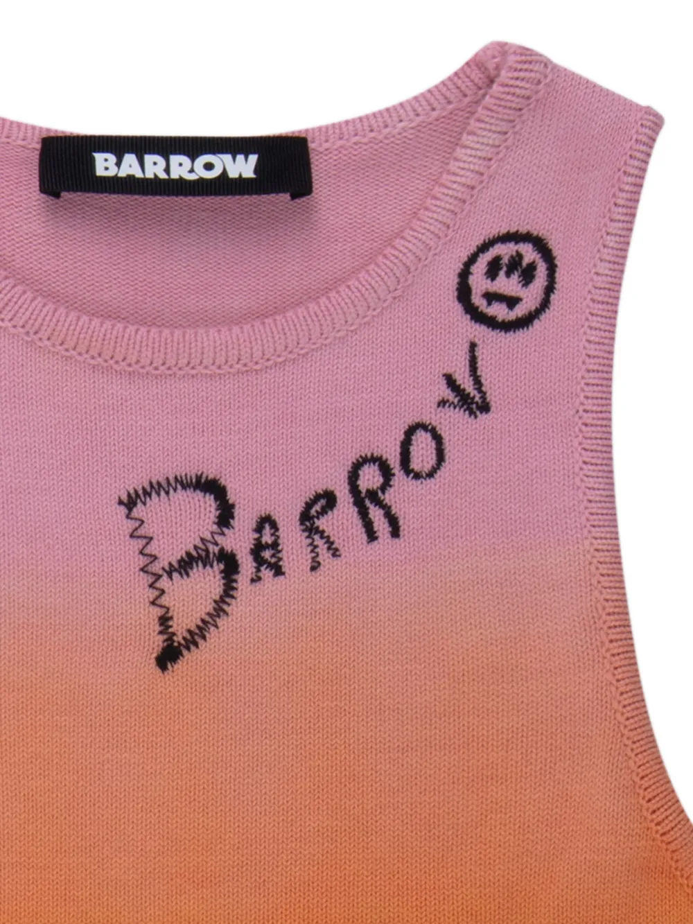 Barrow Rainbow Knitted Crop Top In Pink