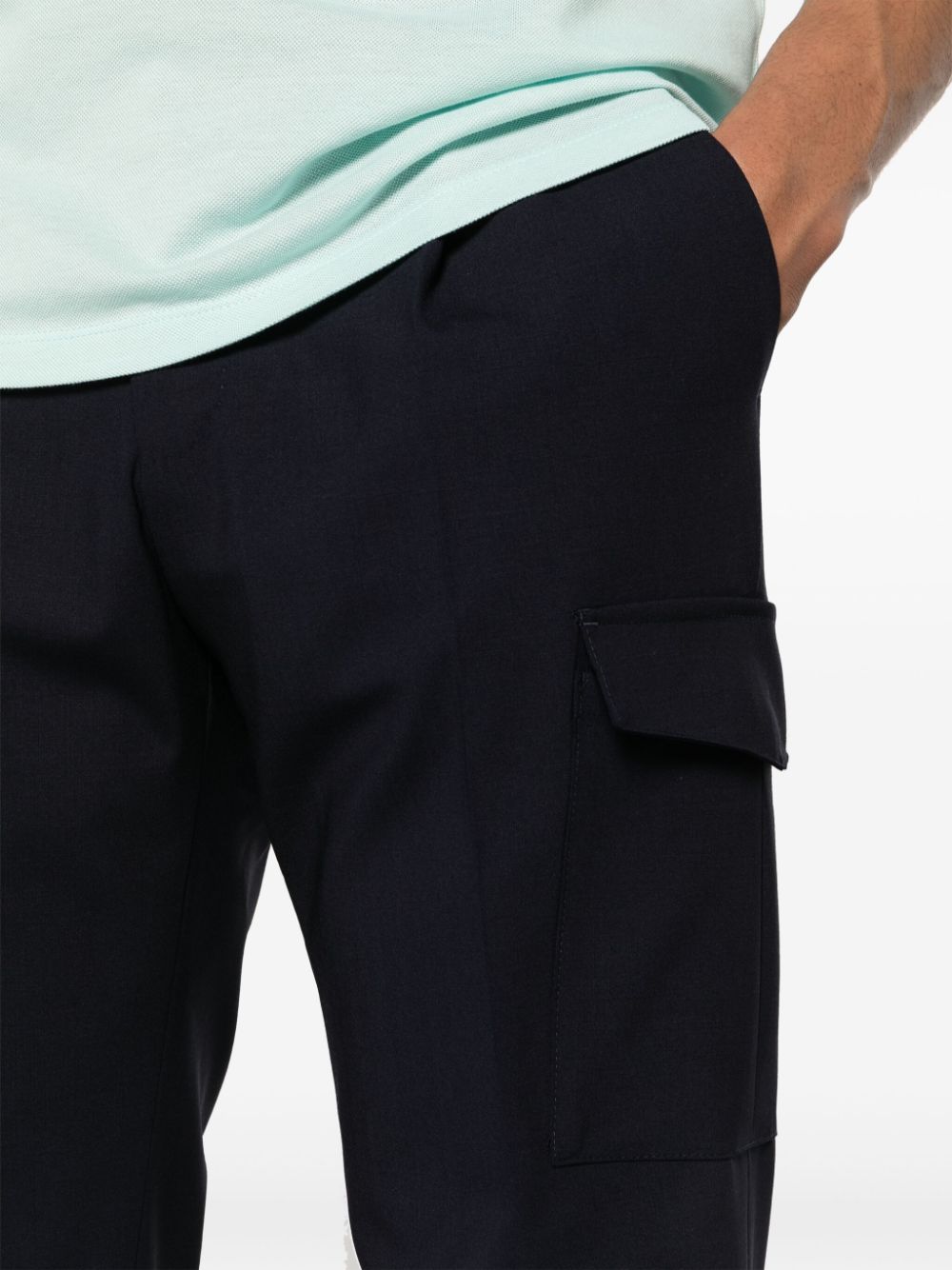 Shop Pt Torino Cargo Tailored Trousers In Blue