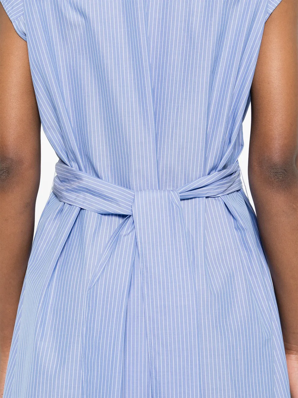 Shop Iceberg Striped Poplin Mini Dress In Blue