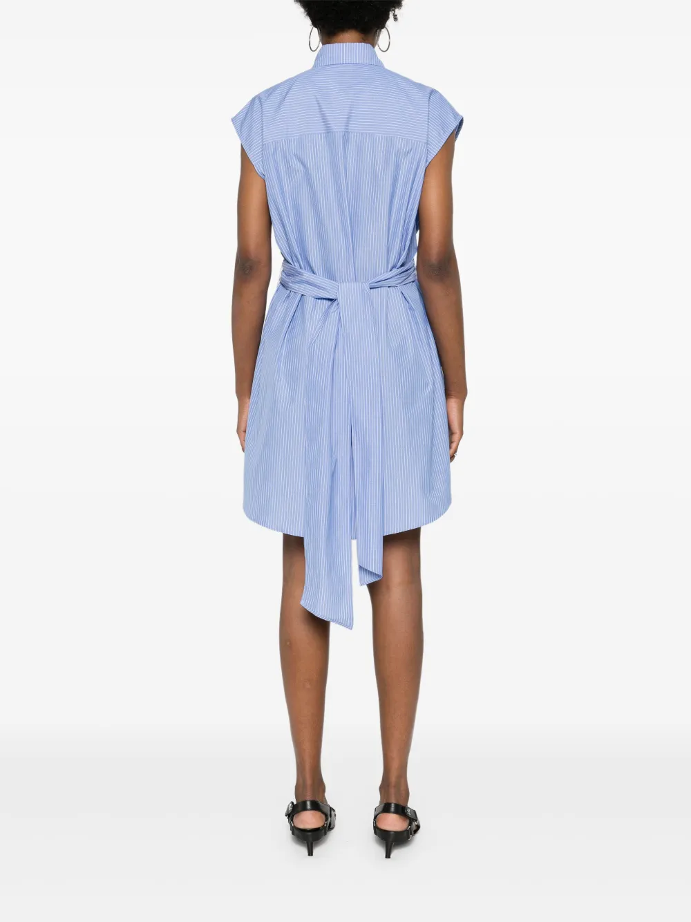 Shop Iceberg Striped Poplin Mini Dress In Blue