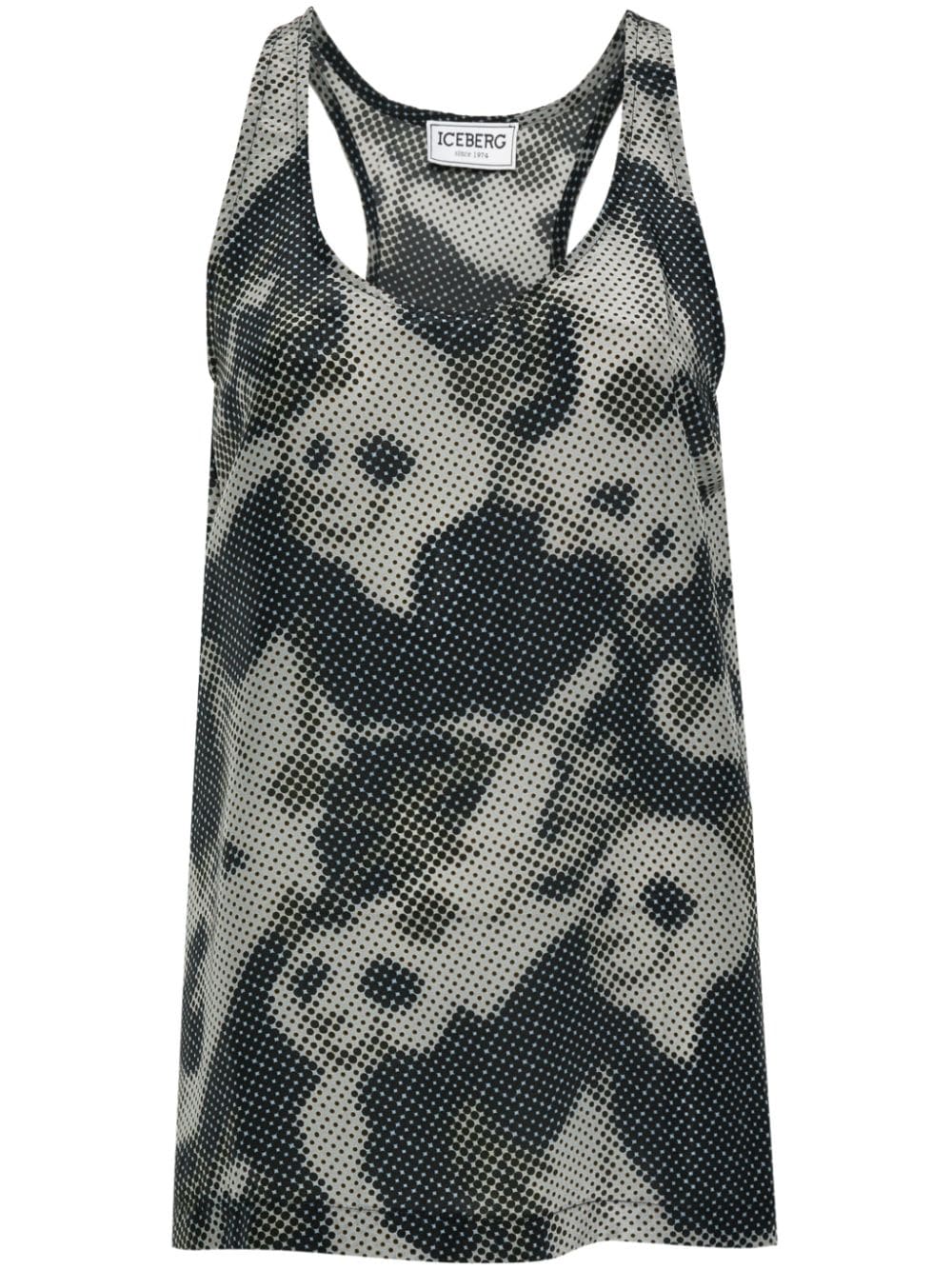 pixelated-print sleeveless tank top