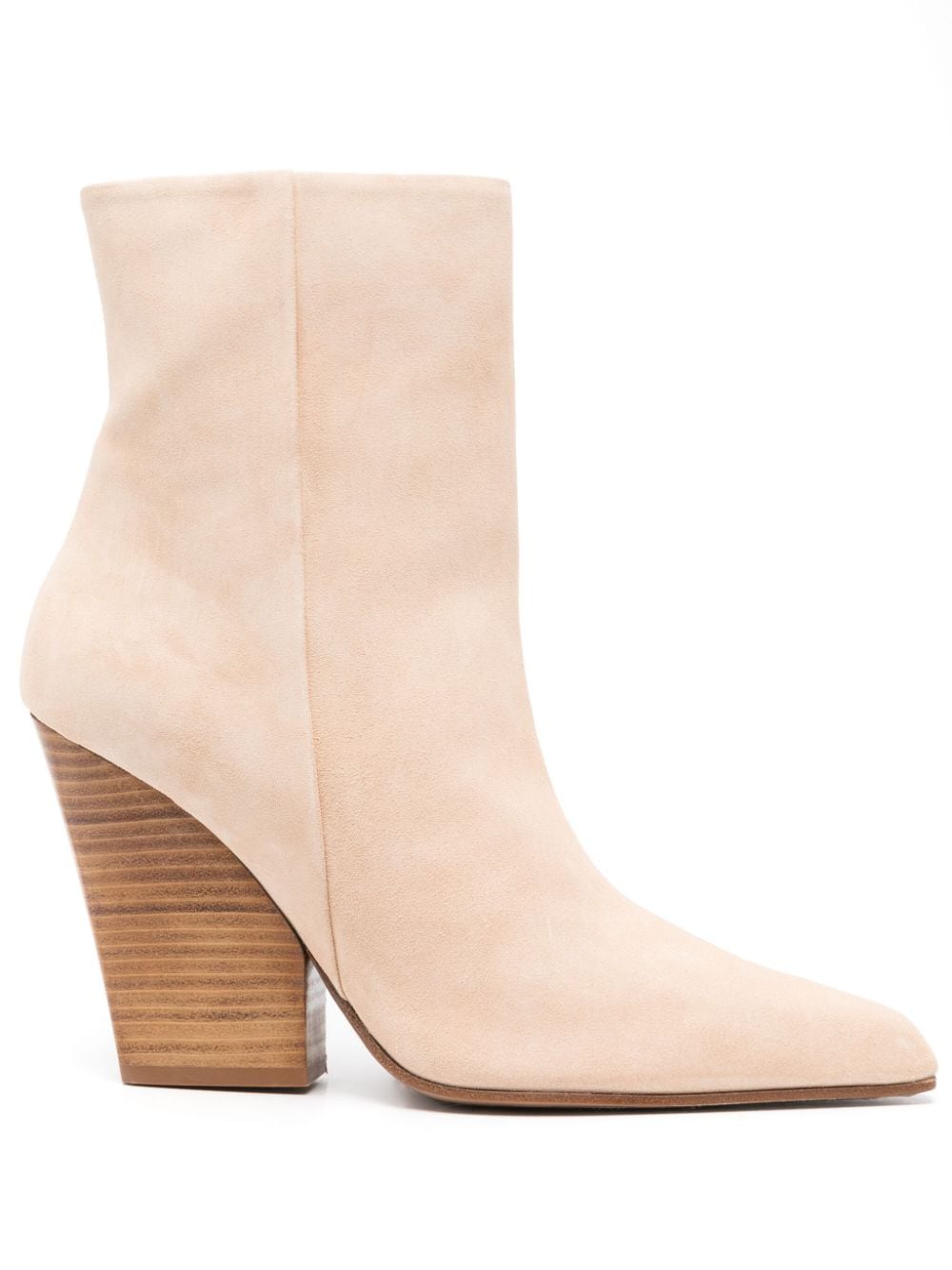ankle-length suede boots