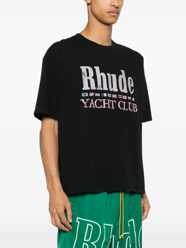RHUDE Flag Cotton T-shirt | Black | FARFETCH RHUDE Flag Cotton T-shirt | Black | FARFETCH
