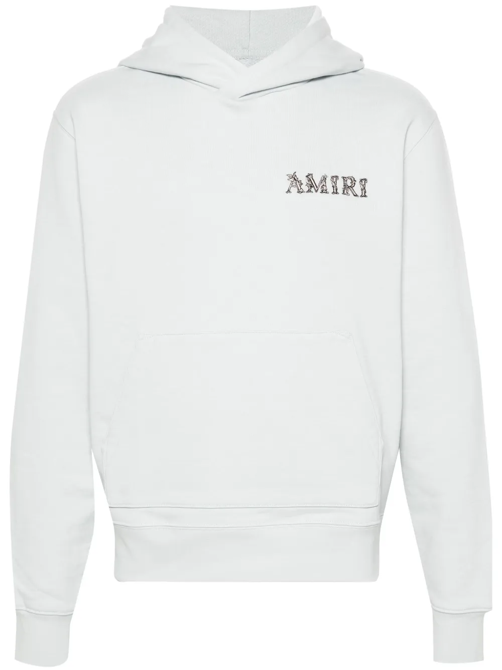 Amiri Logo刺绣棉连帽衫 In Grey