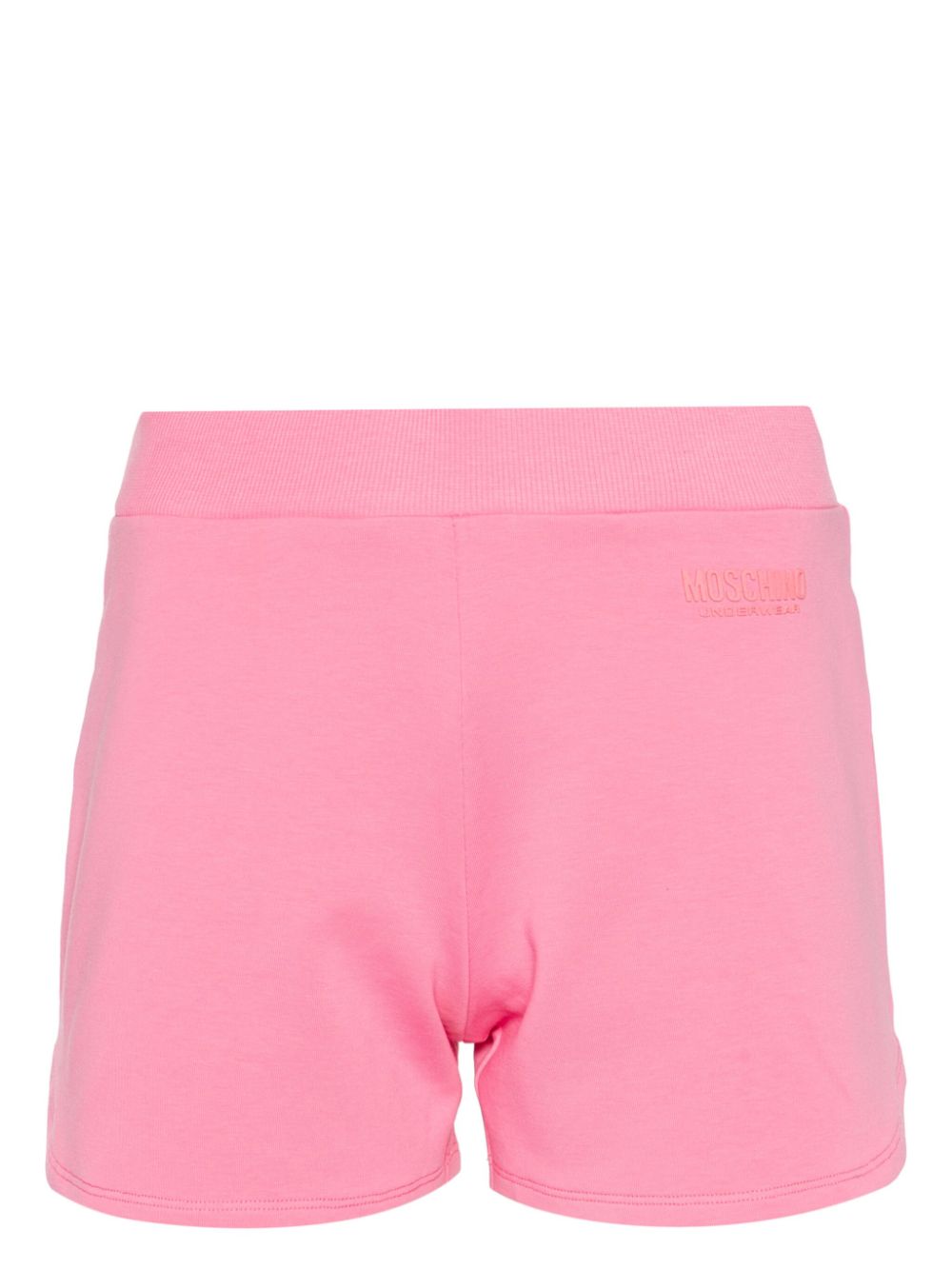 Moschino Logo-appliqué Jersey Mini Shorts In Pink