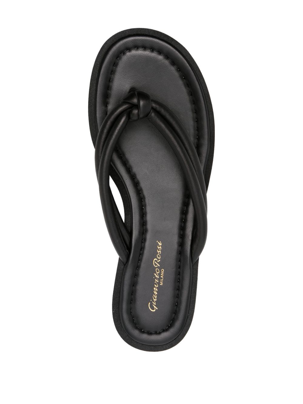 Shop Gianvito Rossi 45mm Leather Flip Flops In Black