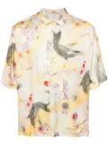 Laneus graphic-print shirt - Yellow