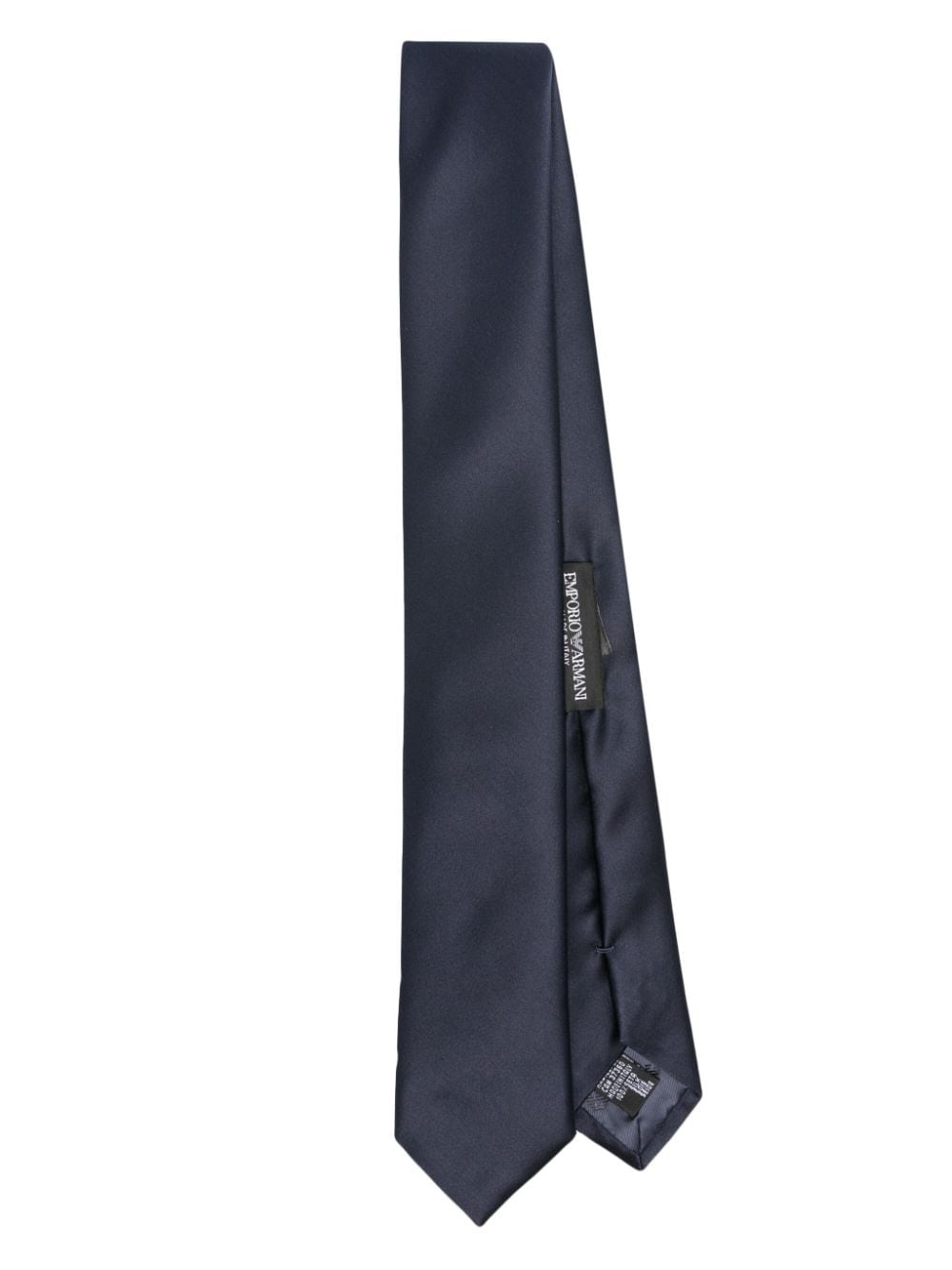 Emporio Armani Satin-weave Silk Tie In Blue