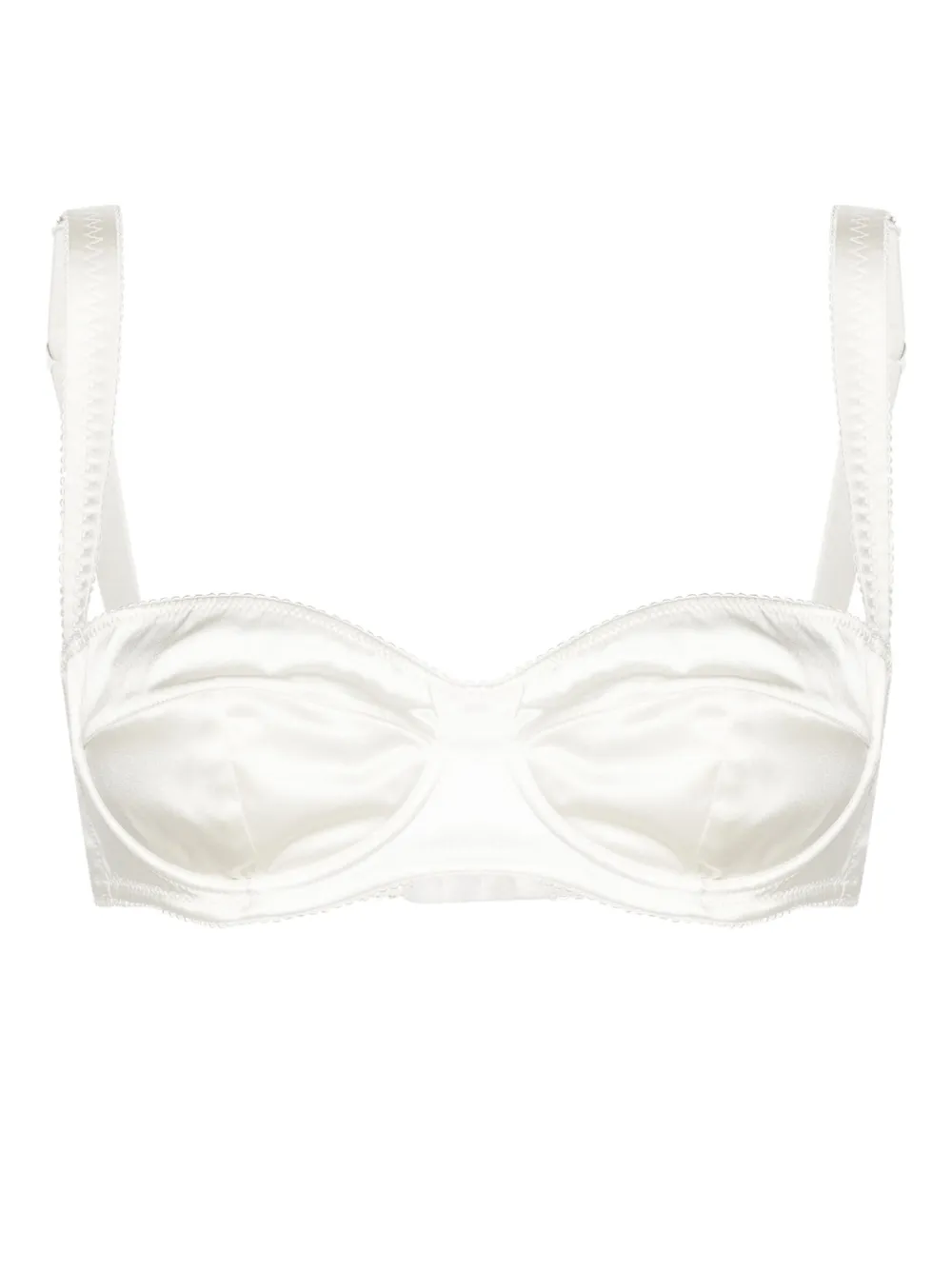 Dolce & Gabbana Scallop-edge Satin Balconette Bra In Pink