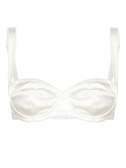 Dolce & Gabbana scallop-edge satin balconette bra