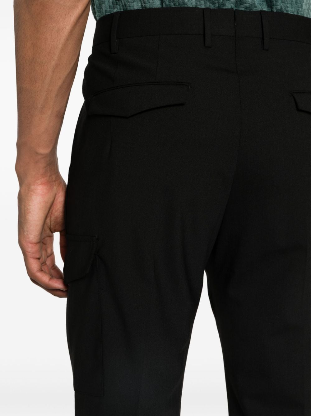 Shop Pt Torino Cargo Tailored Trousers In Black