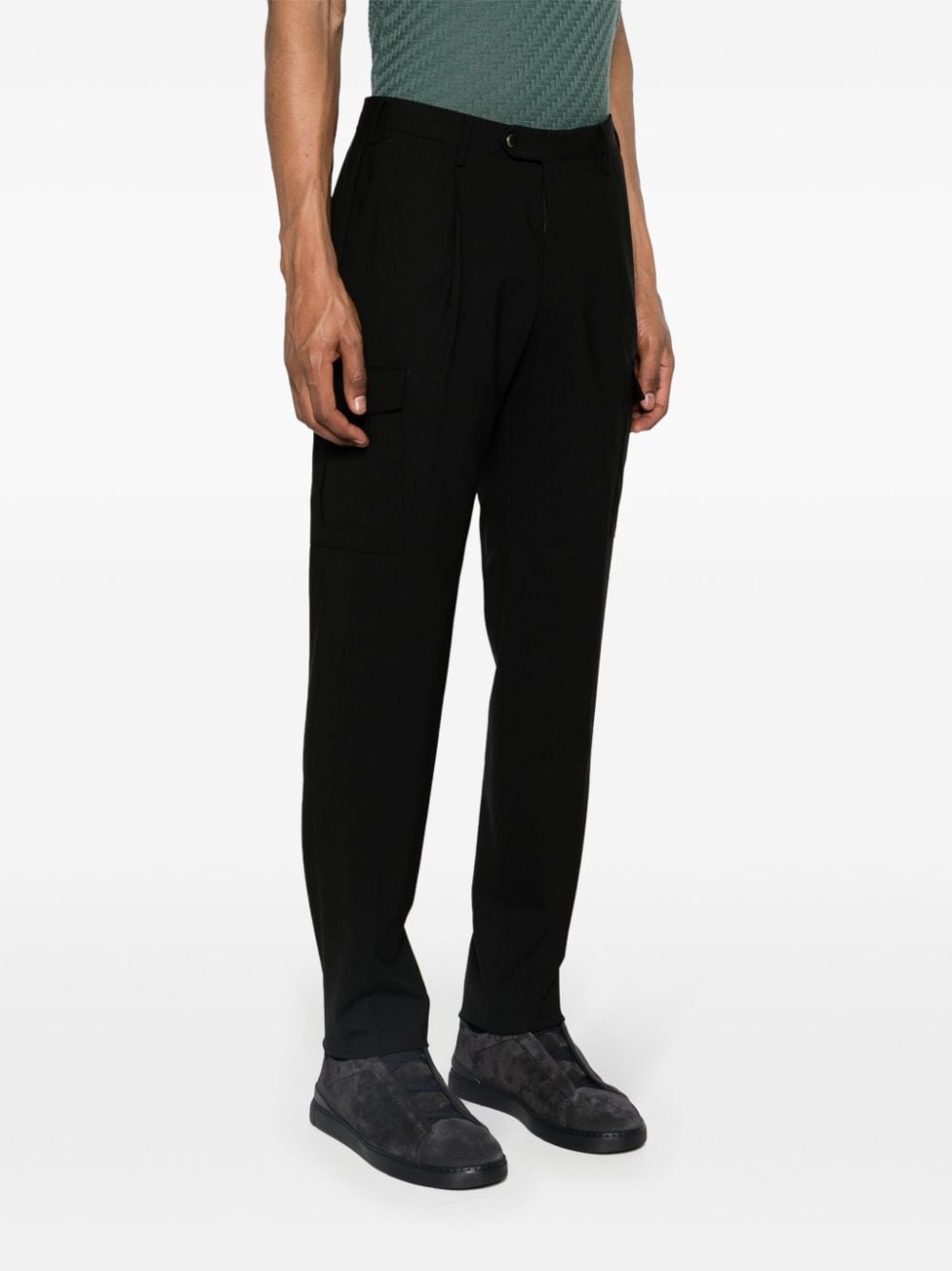 Shop Pt Torino Cargo Tailored Trousers In Black