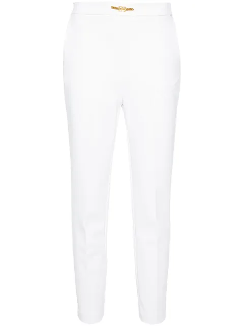 Elisabetta Franchi logo-plaque tapered-leg trousers
