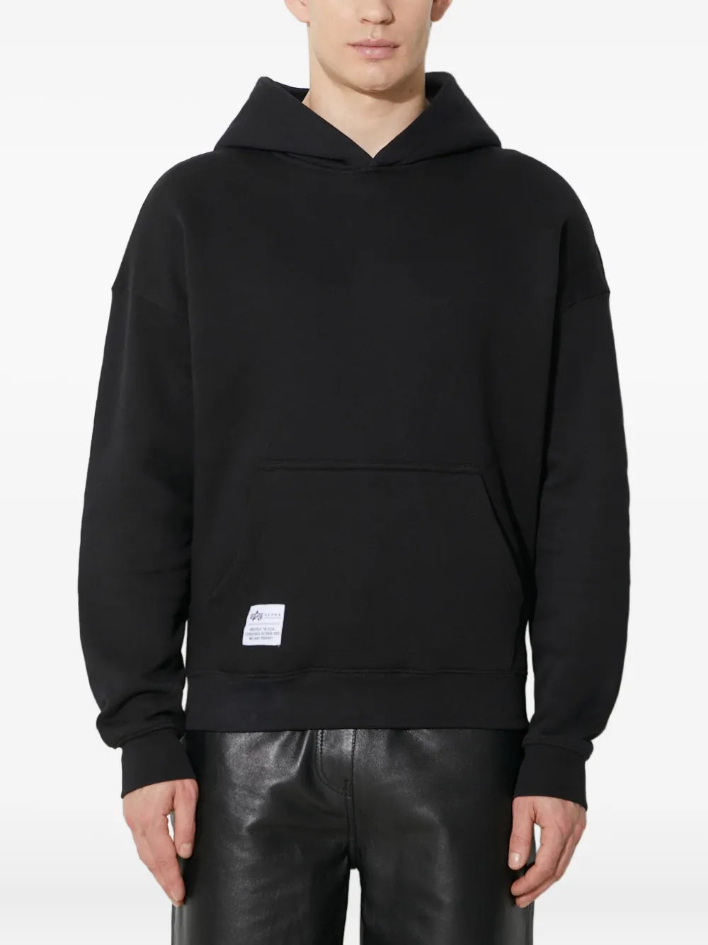 Alpha Industries Logo Backprint hoodie | Black | Image 1