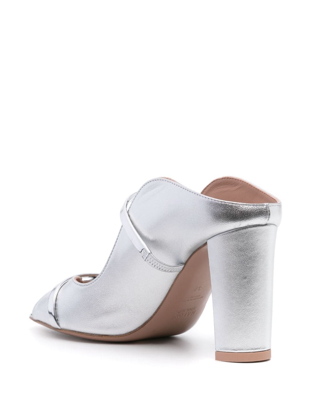 Shop Malone Souliers Norah 85mm Metallic Mules In Silver