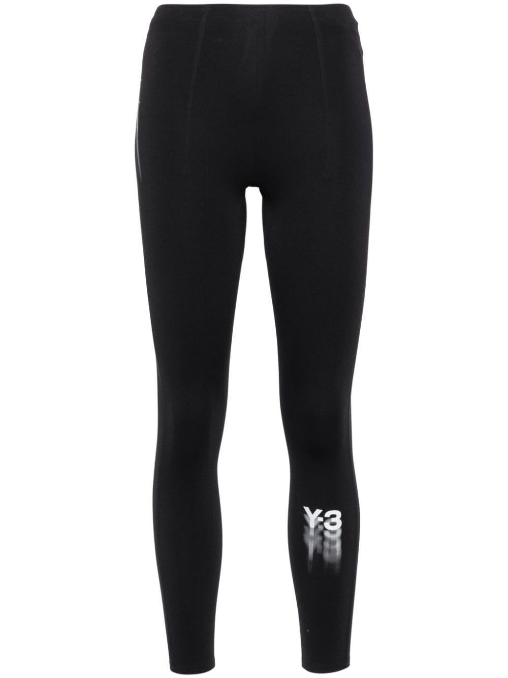 y-3 legging taille-haute à logo - noir