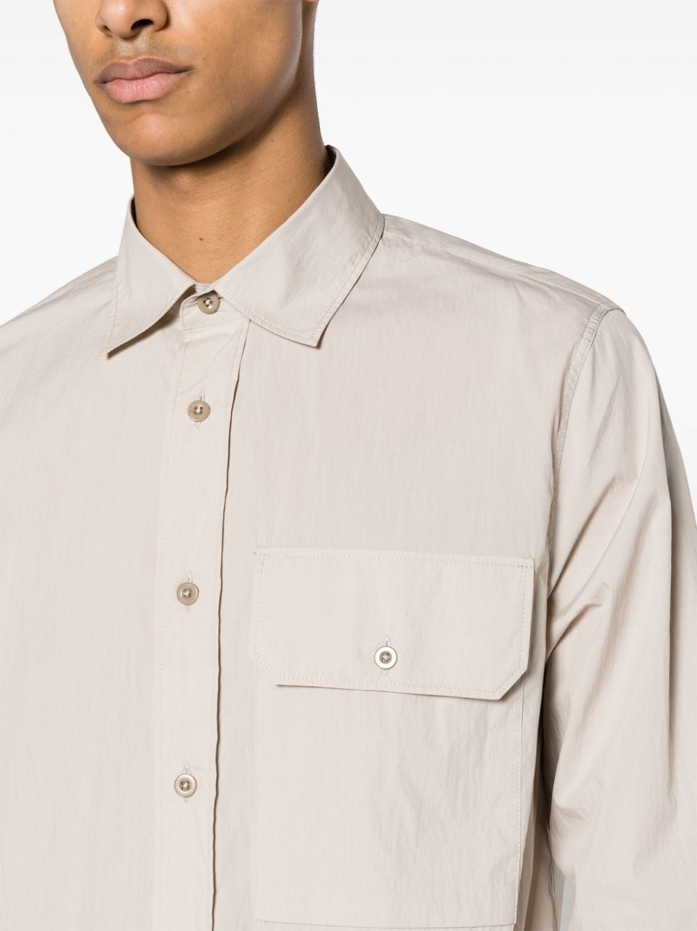 Shop Ten C Classic-collar Poplin Shirt In Neutrals
