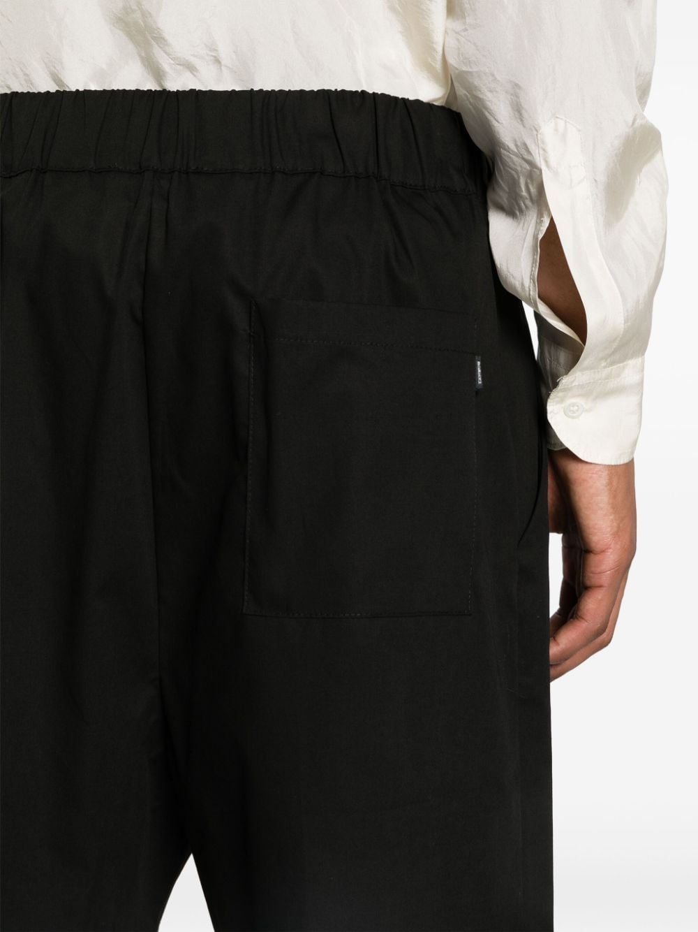 Shop Laneus Elasticated-waist Cotton Shorts In Black