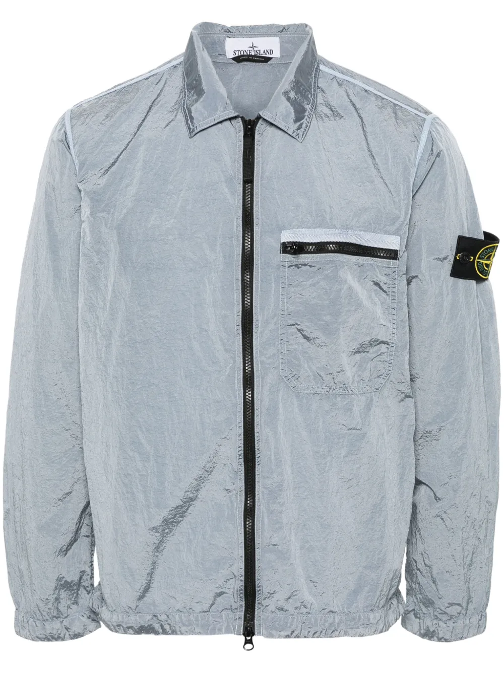 Silver stone island on sale overshirt