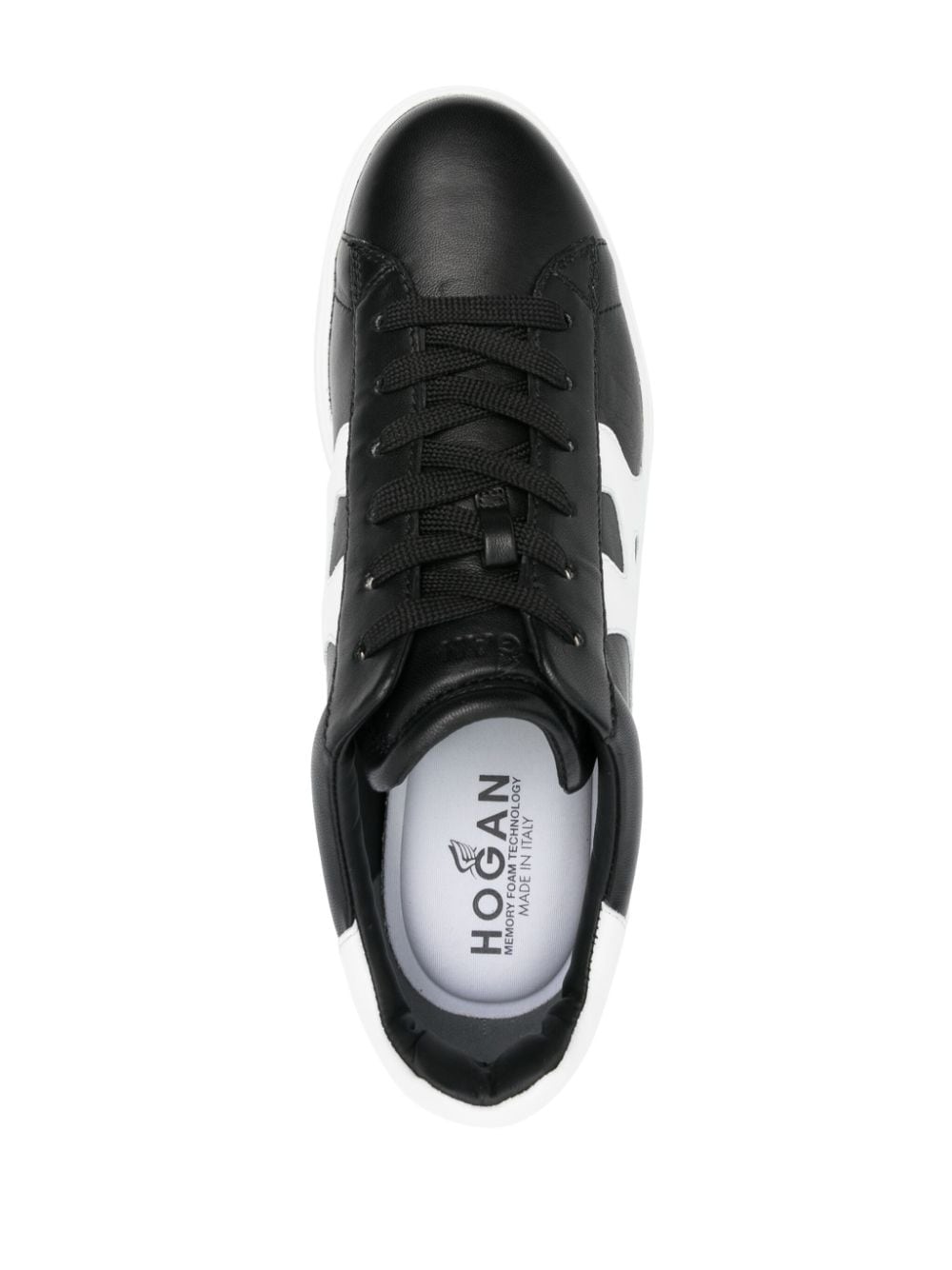 Shop Hogan Rebel H562 Leather Sneakers In Black