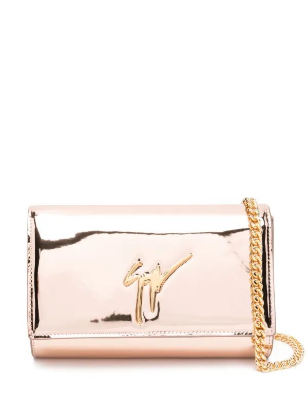 Giuseppe Zanotti Cleopatra Patent Leather Clutch Bag Pink FARFETCH AO