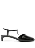 Jil Sander T-bar leather pumps - Black