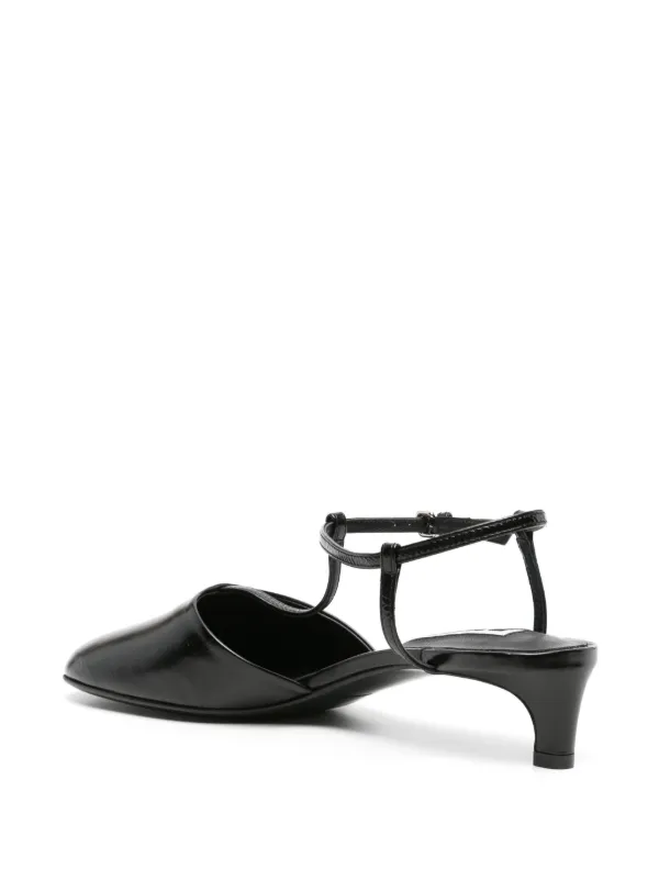 【JIL SANDER】Tストラップパンプス Jil Sander Tバー レザーパンプス | ブラック | FARFETCH JP